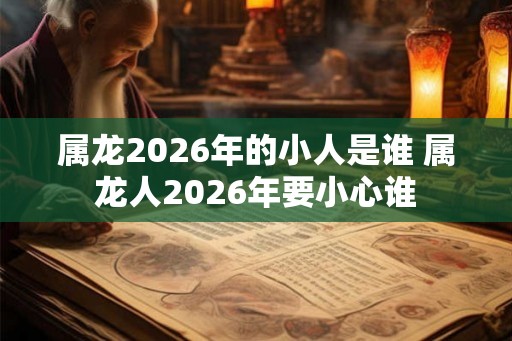 属龙2026年的小人是谁 属龙人2026年要小心谁