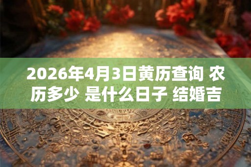 2026年4月3日黄历查询 农历多少 是什么日子 结婚吉时