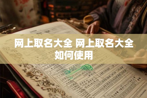 网上取名大全 网上取名大全如何使用