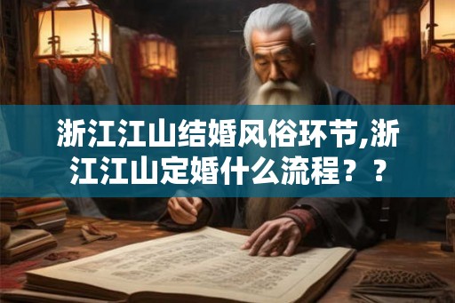 浙江江山结婚风俗环节,浙江江山定婚什么流程？？