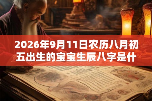 2026年9月11日农历八月初五出生的宝宝生辰八字是什么 2026年9月11日农历八月初五出生的宝宝生辰八字是什么