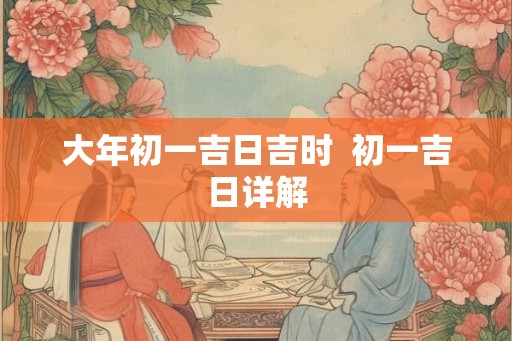 大年初一吉日吉时  初一吉日详解