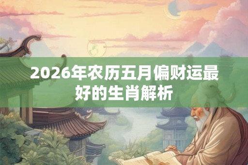2026年农历五月偏财运最好的生肖解析