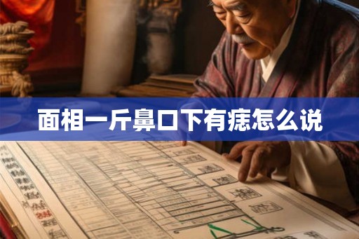 面相一斤鼻口下有痣怎么说