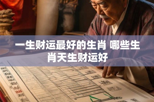 一生财运最好的生肖 哪些生肖天生财运好