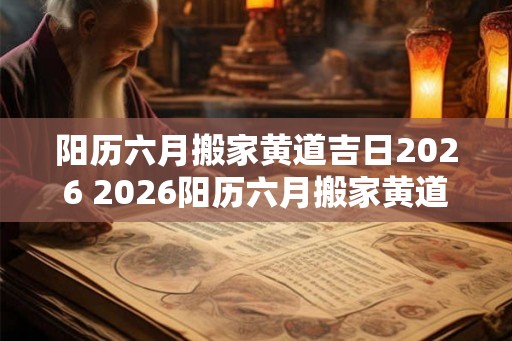 阳历六月搬家黄道吉日2026 2026阳历六月搬家黄道吉日是什么