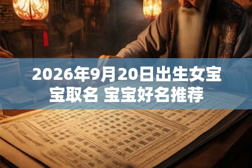 2026年9月20日出生女宝宝取名 宝宝好名推荐