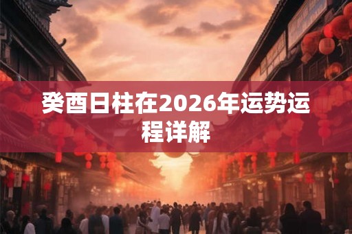 癸酉日柱在2026年运势运程详解