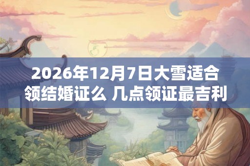 2026年12月7日大雪适合领结婚证么 几点领证最吉利