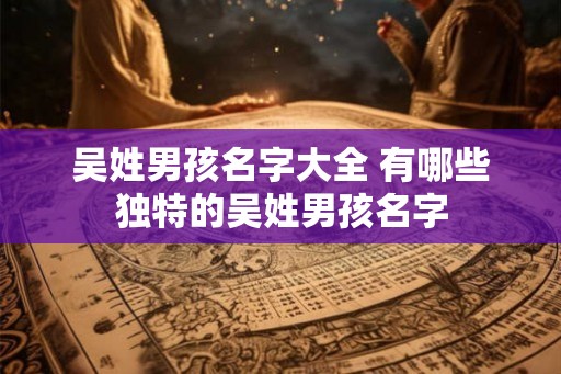 吴姓男孩名字大全 有哪些独特的吴姓男孩名字