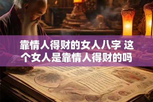 靠情人得财的女人八字 这个女人是靠情人得财的吗