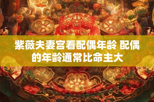 紫薇夫妻宫看配偶年龄 配偶的年龄通常比命主大