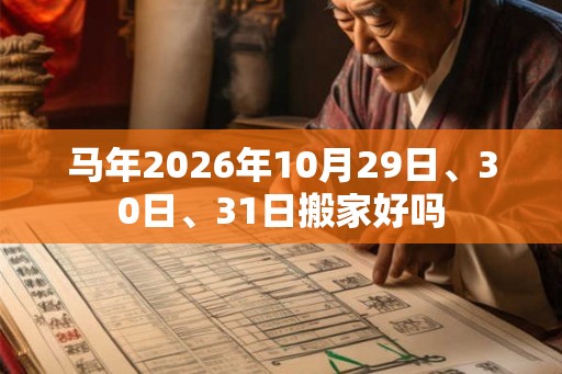 马年2026年10月29日、30日、31日搬家好吗