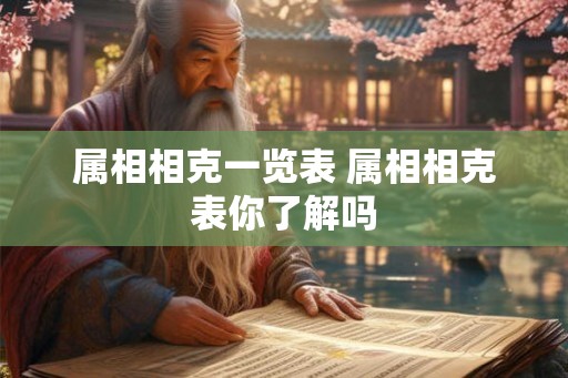 属相相克一览表 属相相克表你了解吗