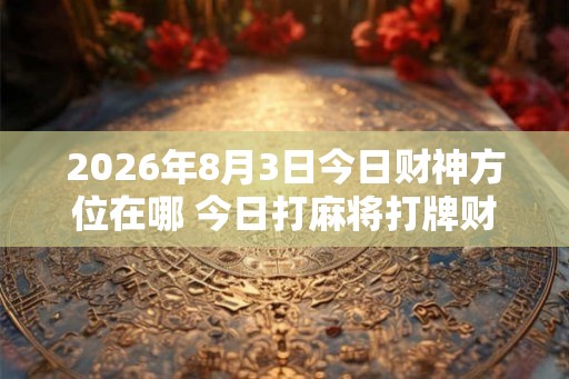 2026年8月3日今日财神方位在哪 今日打麻将打牌财神方位