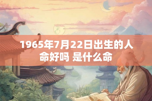 1965年7月22日出生的人命好吗 是什么命