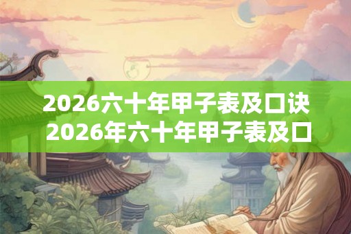 2026六十年甲子表及口诀 2026年六十年甲子表及口诀是什么