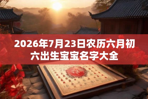 2026年7月23日农历六月初六出生宝宝名字大全 2026年7月23日农历六月初六出生宝宝名字大全