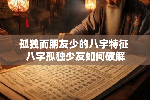 孤独而朋友少的八字特征 八字孤独少友如何破解 孤独而朋友少的八字特征 八字孤独少友如何破解