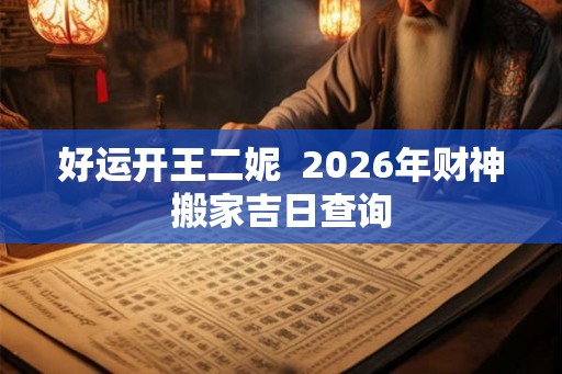 好运开王二妮  2026年财神搬家吉日查询