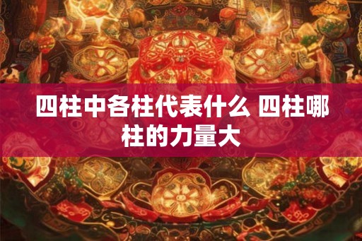 四柱中各柱代表什么 四柱哪柱的力量大