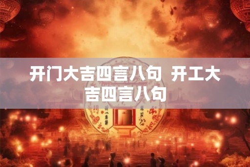 开门大吉四言八句  开工大吉四言八句