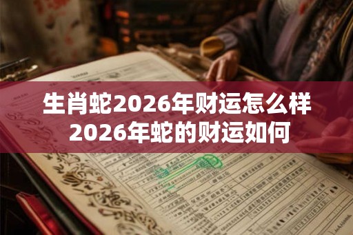 生肖蛇2026年财运怎么样 2026年蛇的财运如何
