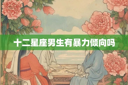 十二星座男生有暴力倾向吗