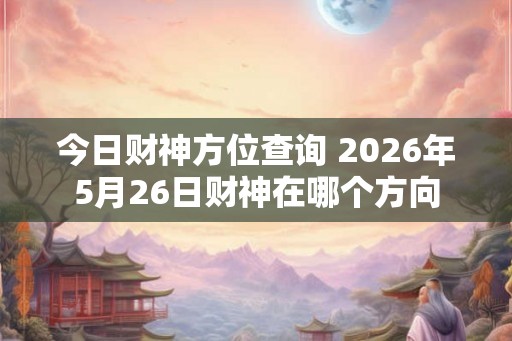 今日财神方位查询 2026年5月26日财神在哪个方向