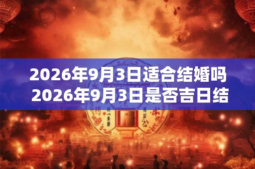 2026年9月3日适合结婚吗 2026年9月3日是否吉日结婚