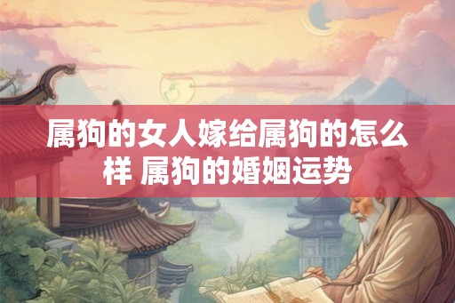 属狗的女人嫁给属狗的怎么样 属狗的婚姻运势