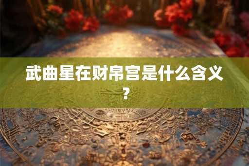 武曲星在财帛宫是什么含义? 武曲星在财帛宫是什么含义?