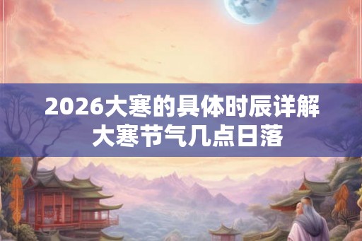 2026大寒的具体时辰详解  大寒节气几点日落