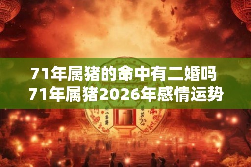 71年属猪的命中有二婚吗 71年属猪2026年感情运势如何