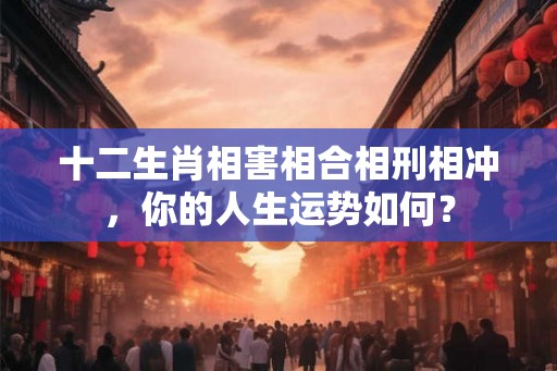 十二生肖相害相合相刑相冲，你的人生运势如何？