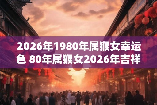 2026年1980年属猴女幸运色 80年属猴女2026年吉祥颜色