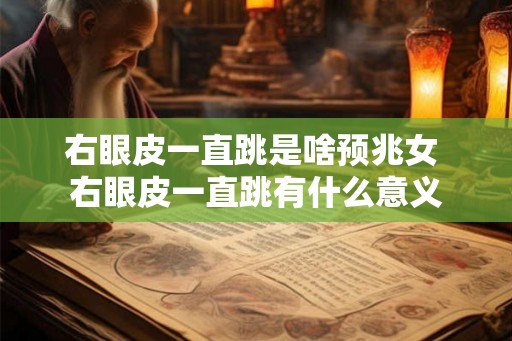 右眼皮一直跳是啥预兆女 右眼皮一直跳有什么意义