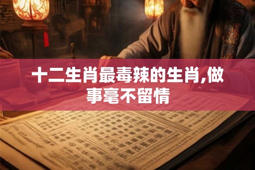 十二生肖最毒辣的生肖,做事毫不留情