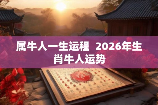 属牛人一生运程  2026年生肖牛人运势
