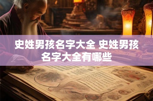 史姓男孩名字大全 史姓男孩名字大全有哪些