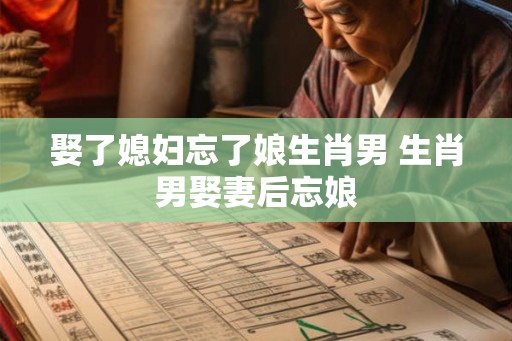 娶了媳妇忘了娘生肖男 生肖男娶妻后忘娘