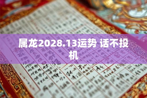 属龙2028.13运势 话不投机