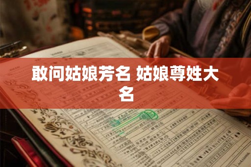 敢问姑娘芳名 姑娘尊姓大名 敢问姑娘芳名 姑娘尊姓大名