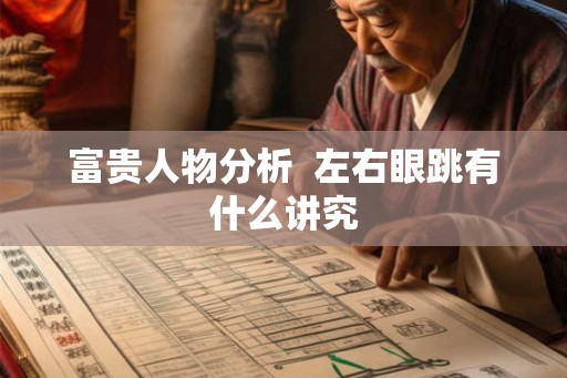 富贵人物分析  左右眼跳有什么讲究