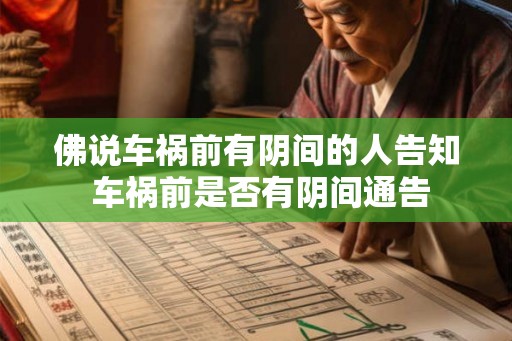 佛说车祸前有阴间的人告知 车祸前是否有阴间通告