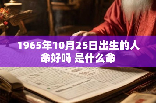 1965年10月25日出生的人命好吗 是什么命