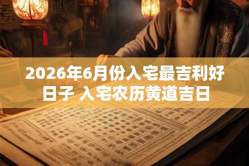 2026年6月份入宅最吉利好日子 入宅农历黄道吉日