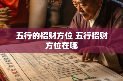 五行的招财方位 五行招财方位在哪