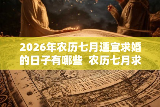 2026年农历七月适宜求婚的日子有哪些  农历七月求婚黄历查询