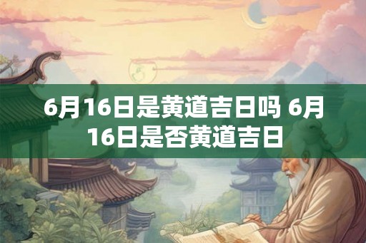 6月16日是黄道吉日吗 6月16日是否黄道吉日